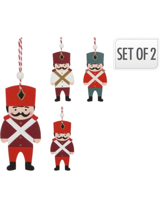 SET 2 PENDENTI SCHIACCIANOCI 10CM 3 COLORI