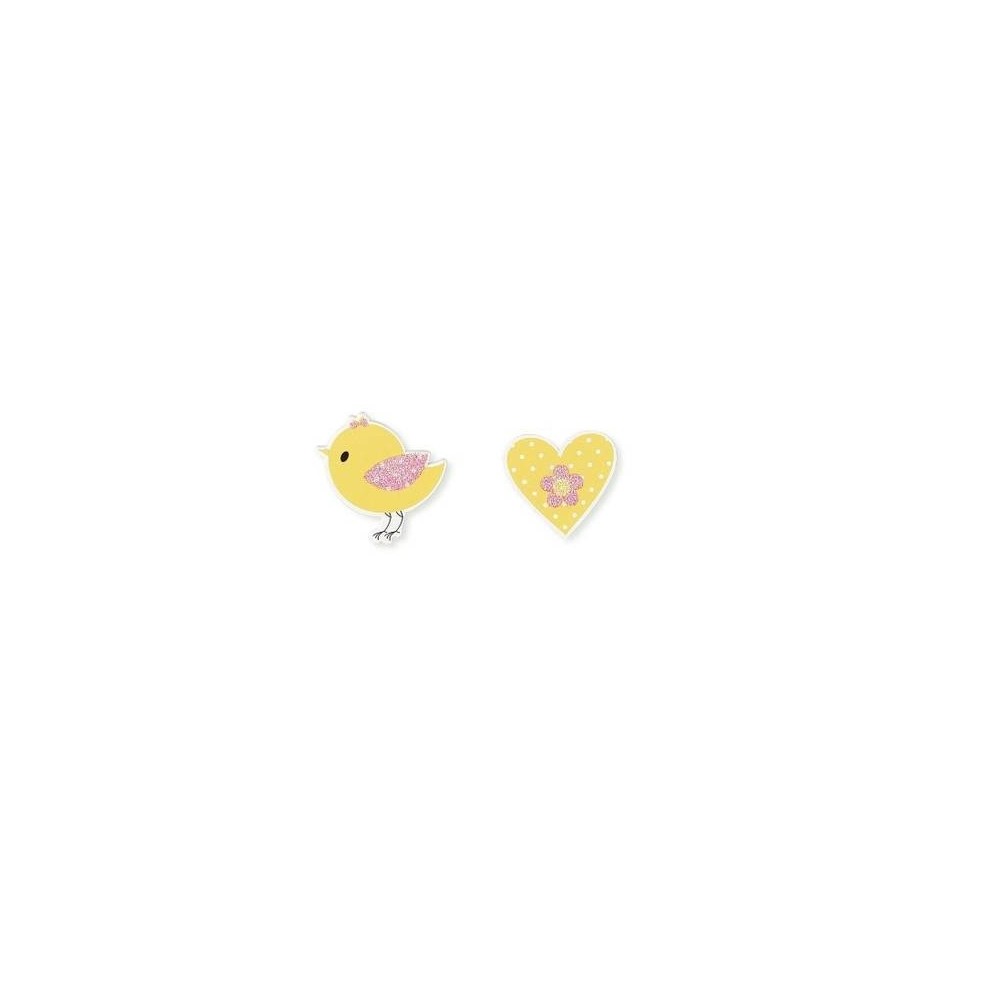 STICKER UCCELLINO - CUORE GIALLO