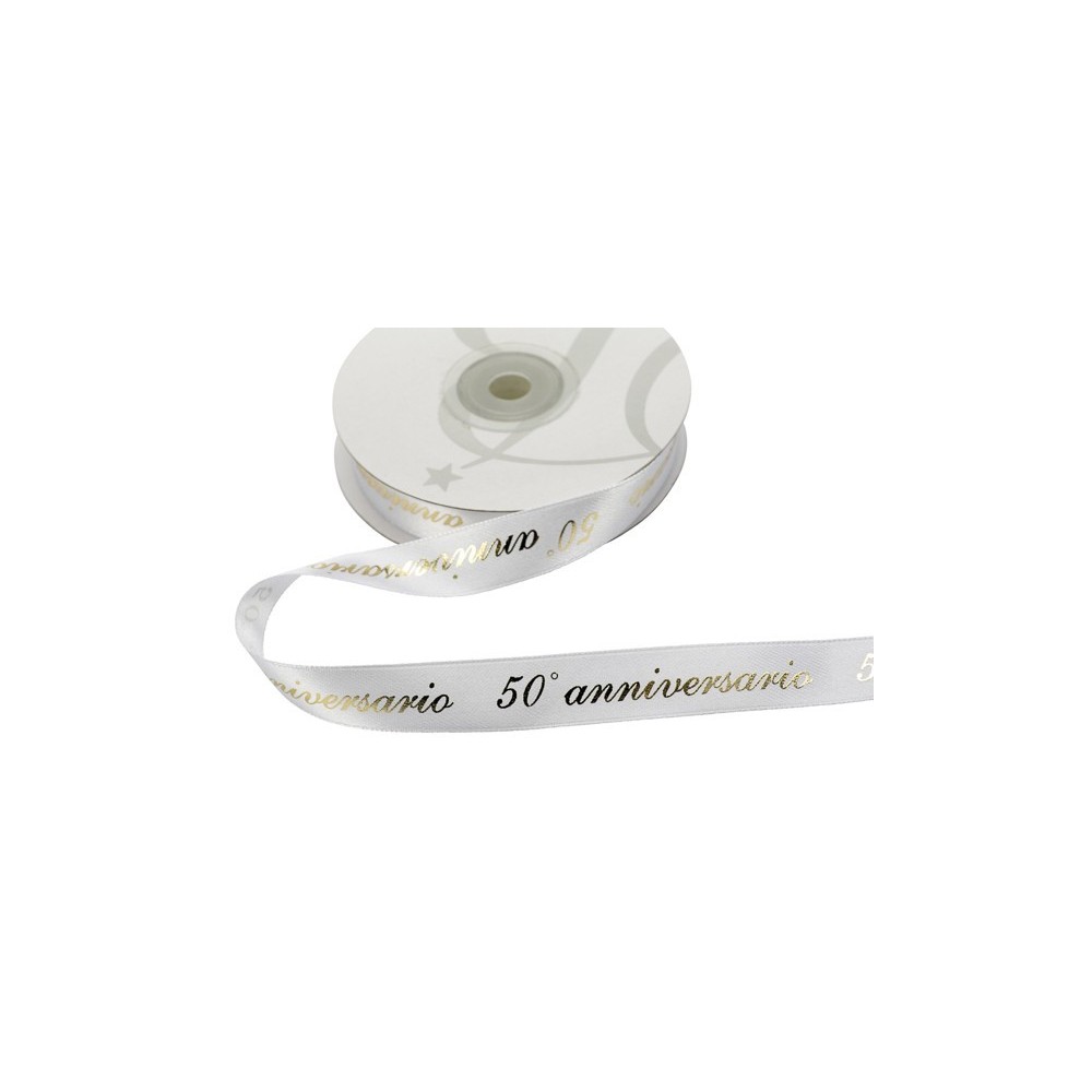 NASTRO RASO 50 ANNIVERSARIO MM15X25MT