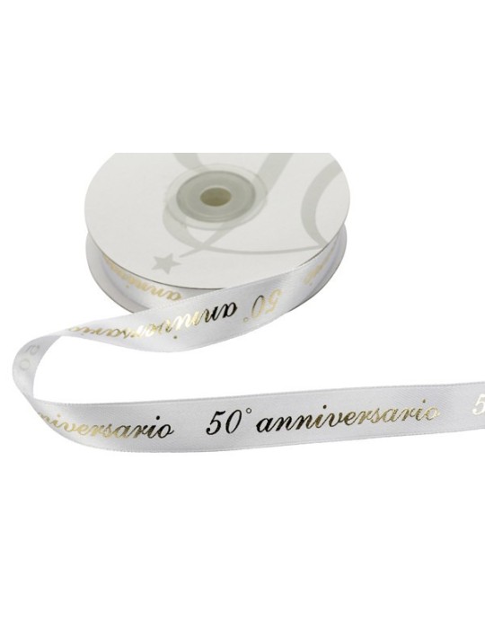 NASTRO RASO 50 ANNIVERSARIO MM15X25MT
