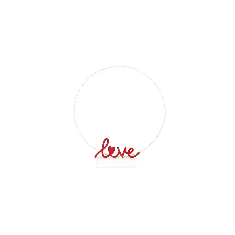 CERCHIO BIANCO CON LOVE E LED