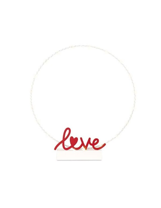 CERCHIO BIANCO CON LOVE E LED