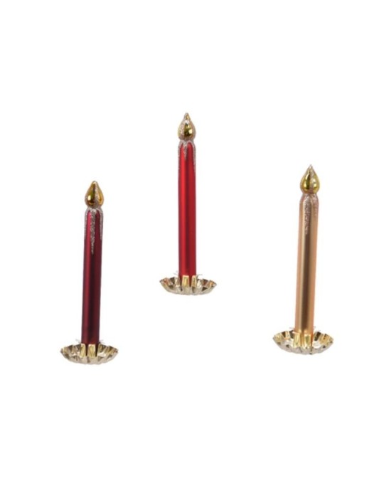 CANDELA VETRO SU CLIP 3COLORI D4XH5