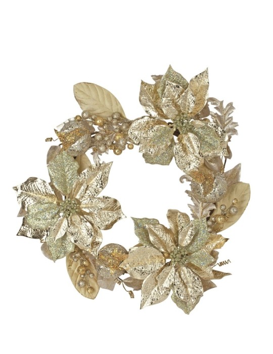 CORONA STELLA NATALE CHAMPAGNE-ORO