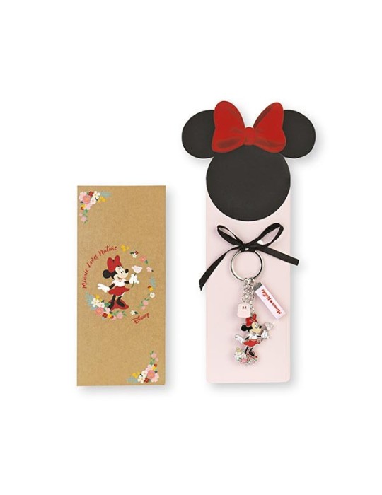 PORTACHIAVI MINNIE CON FIORI CON BUSTA