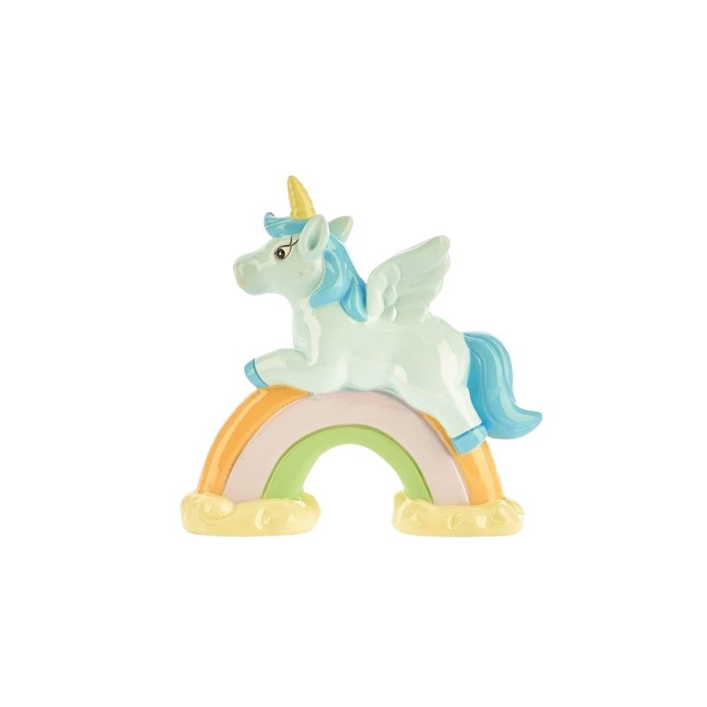 UNICORNO SU ARCOBALENO CELESTE CM.9