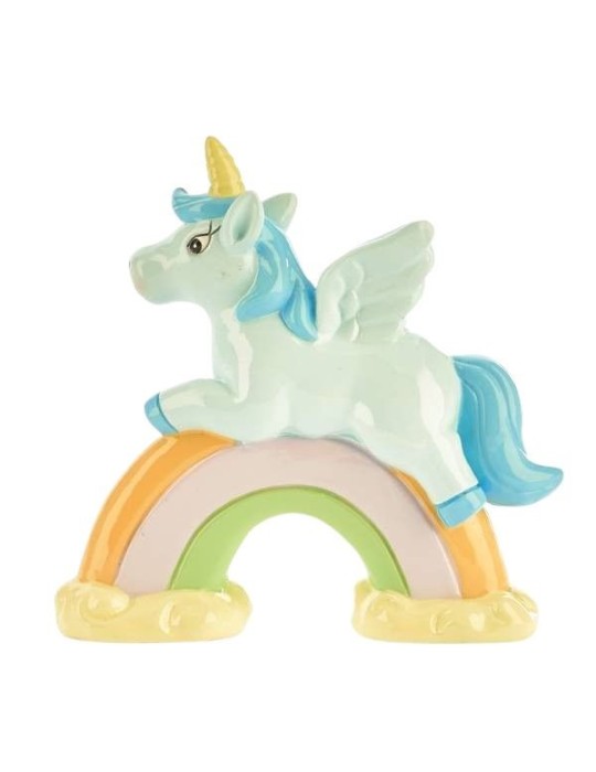 UNICORNO SU ARCOBALENO CELESTE CM.9