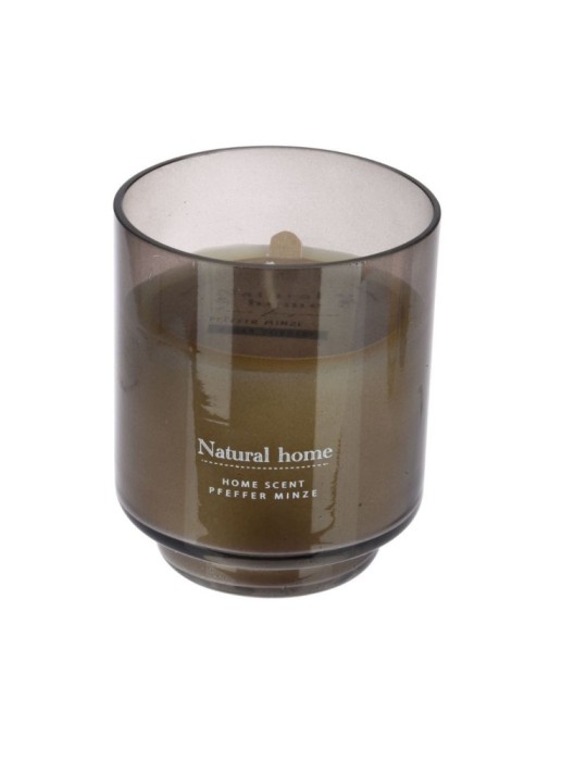 VASO VETRO CON CANDELA 10X12CM 3 COLORI