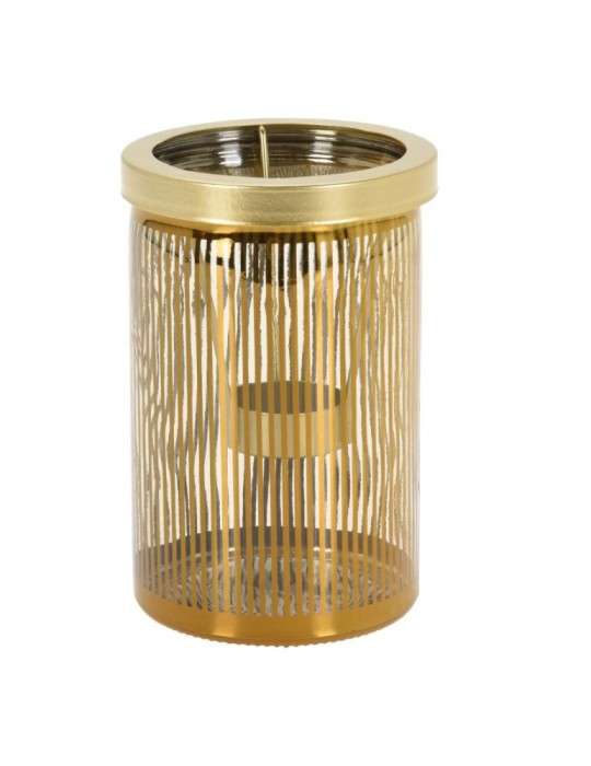 P-TEALIGHT VETRO ORO 15CM 2 ASSORTITI