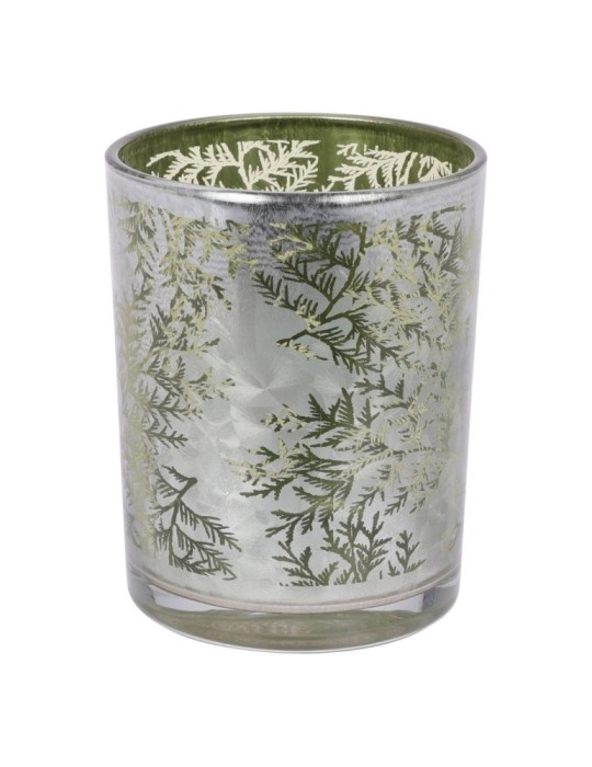 PORTACANDELA VETRO 12CM GHIACCIO