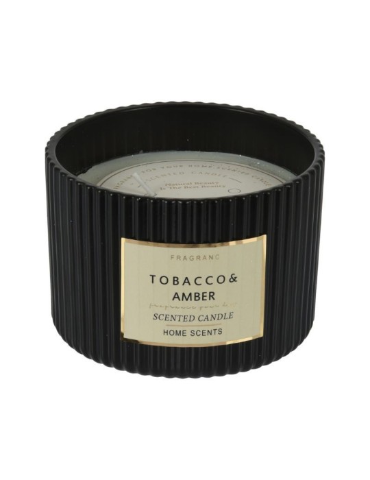 VASO VETRO NERO CON CERA 8CM 2 VARIANTI