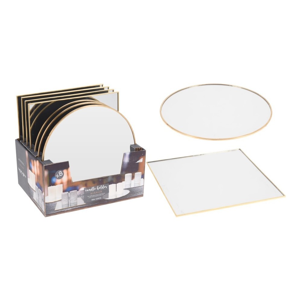 PIATTO SPECCHIO 25CM ORO 2 VARIANTI