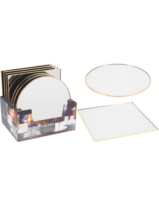 PIATTO SPECCHIO 25CM ORO 2 VARIANTI