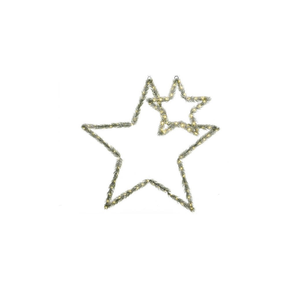 SET 2 STELLE CON LED GREEN WHITE