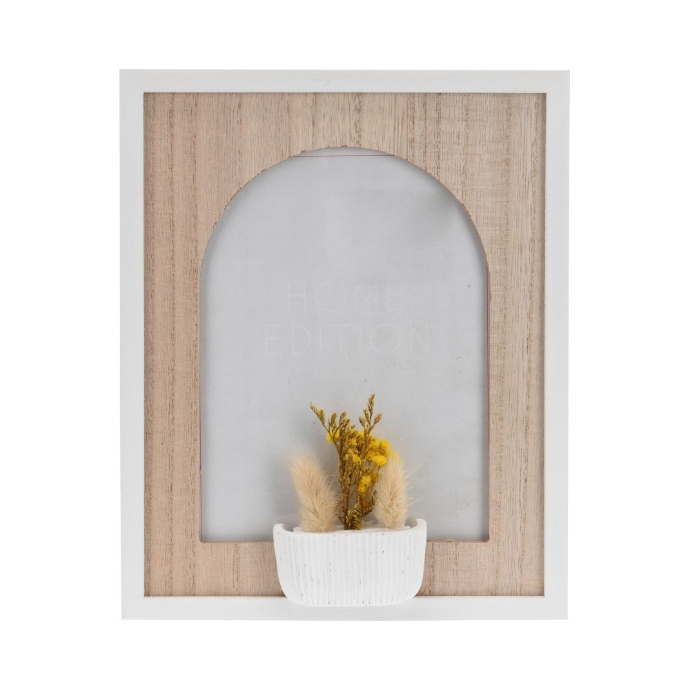 PORTAFOTO LEGNO DECORAZIONE FIORI 20X25