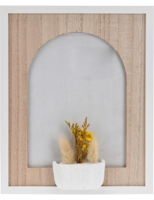 PORTAFOTO LEGNO DECORAZIONE FIORI 20X25