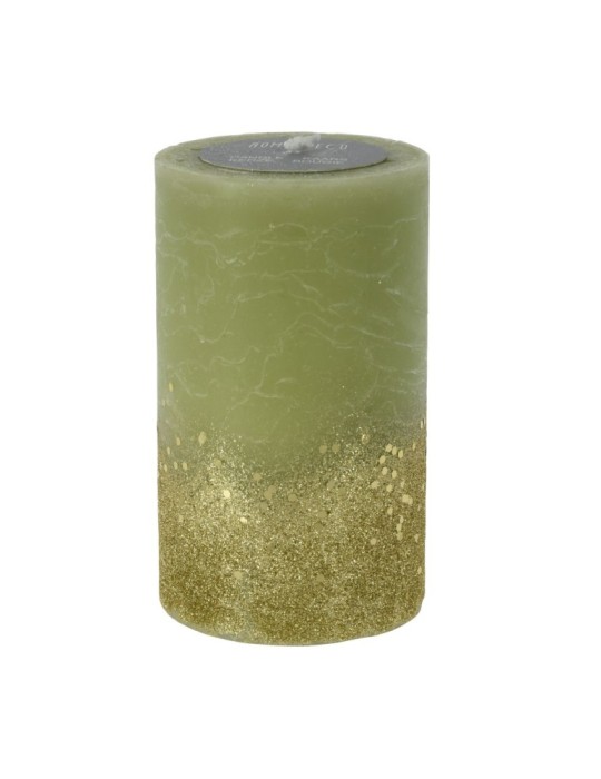 CANDELA GLITTER VERDE 9X15CM 3 ASSORTITE