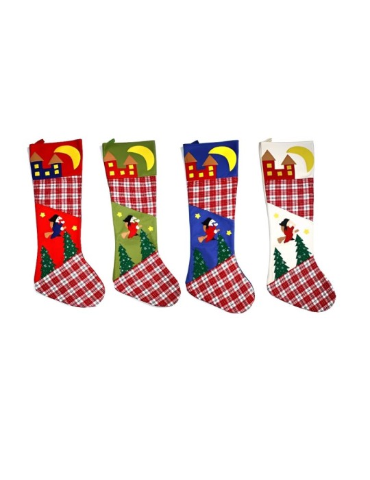 CALZA BEFANA TESSUTO SCOZZESE 8COLORI