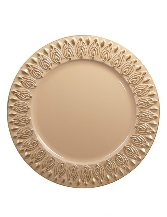 SOTTOPIATTO AVORIO-ORO PVC