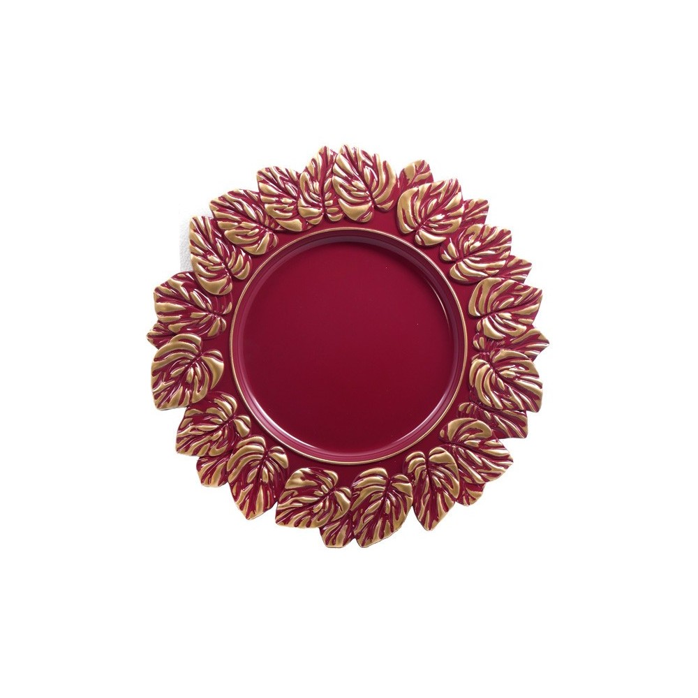 SOTTOPIATTO BURGUNDY-ORO D35 PVC
