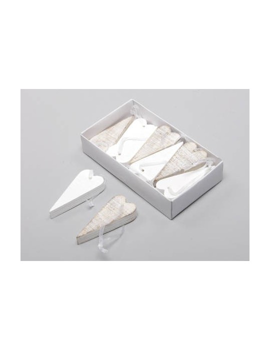 CUORE IN LEGNO 7CM WHITE 2ASSORTITI DA APPENDERE