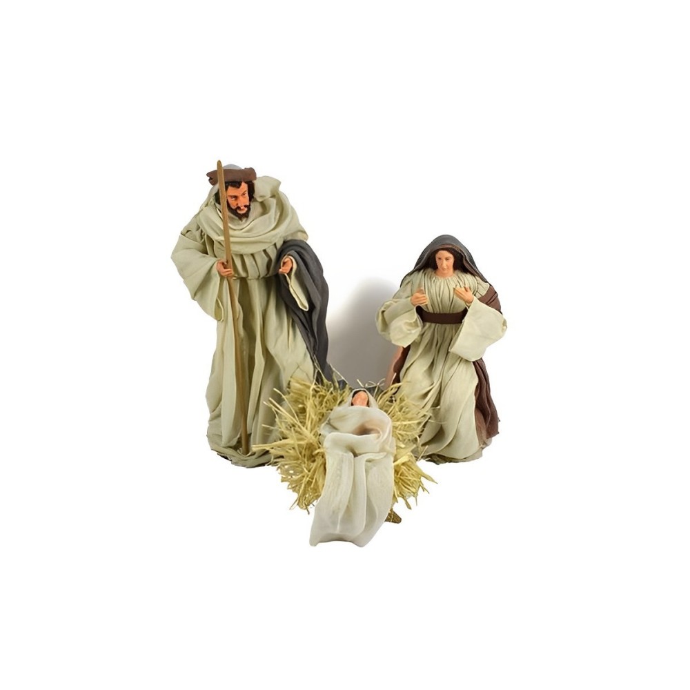 NATIVITÀ SET 3 PEZZI BEIGE E GRIGIO