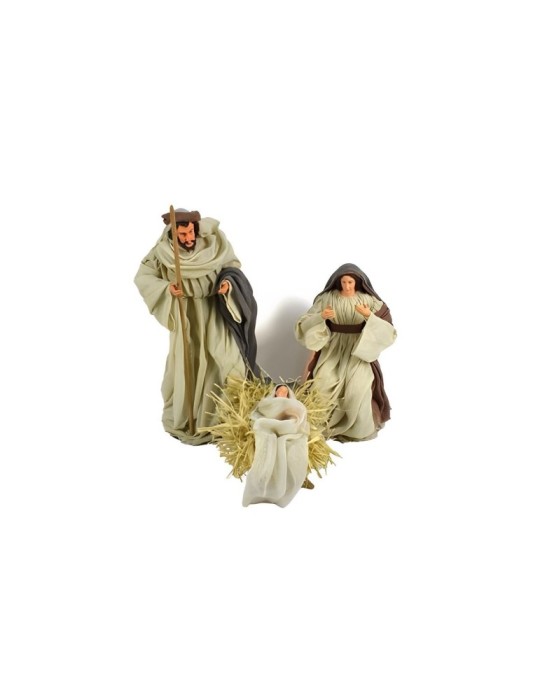 NATIVITÀ SET 3 PEZZI BEIGE E GRIGIO