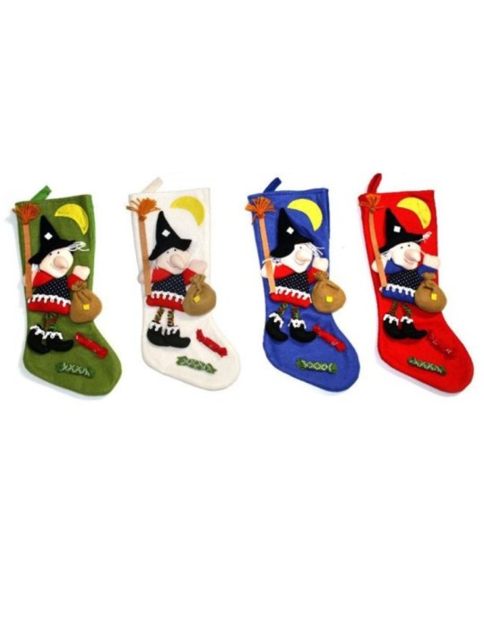 CALZA CON BEFANA 40CM 4ASSORTITI