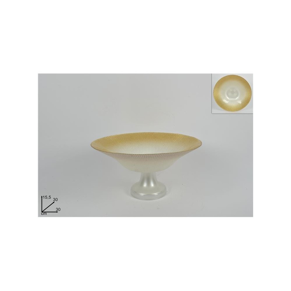 ALZATA VETRO 30CM BIANCA GLITTER