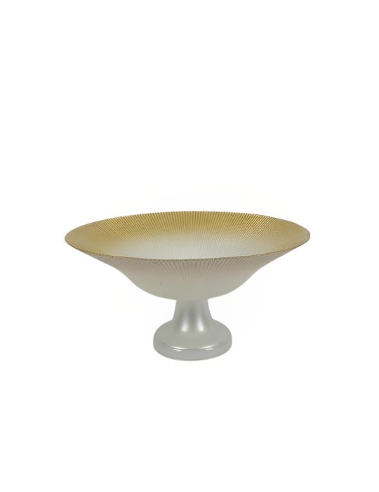 ALZATA VETRO 30CM BIANCA GLITTER