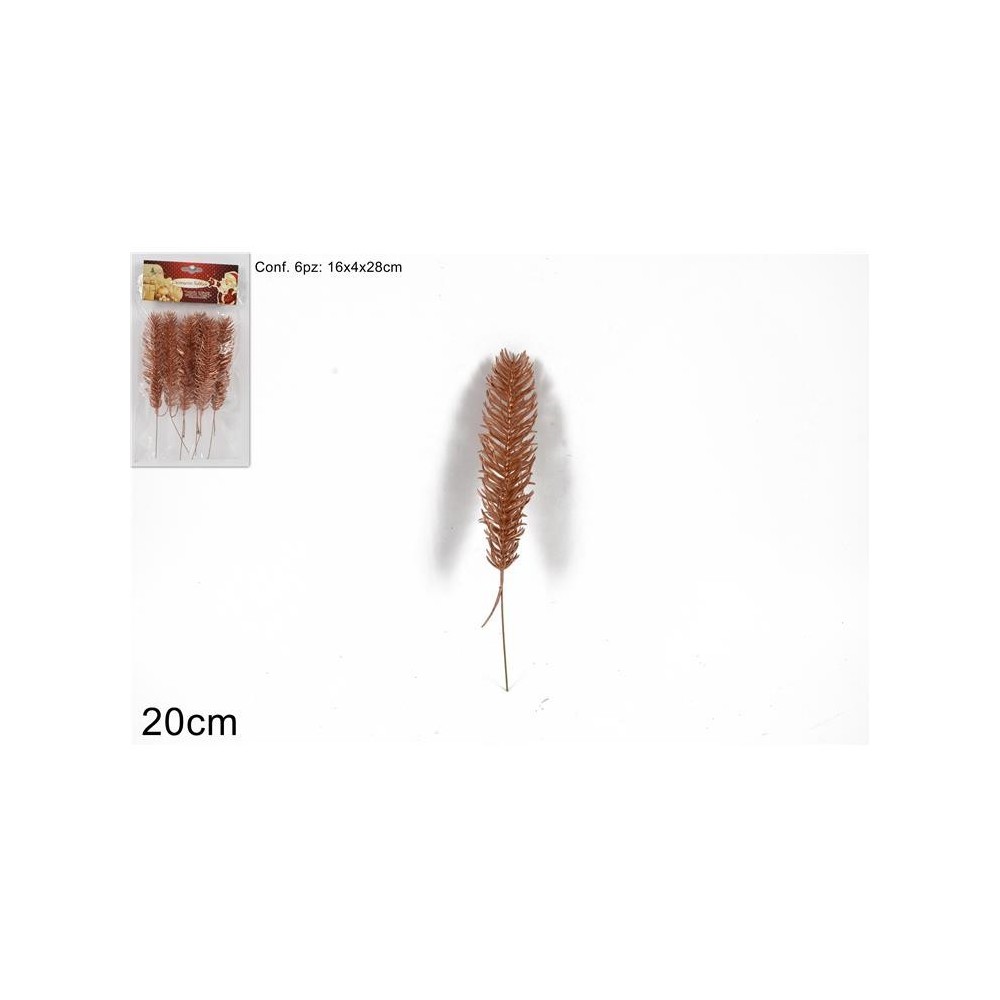 SET 6 RAMI ABETE LAMINATO COPPER 20CM