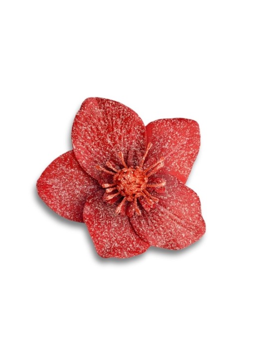 STELLA ALPINA CON CLIP ROSSA 10CM