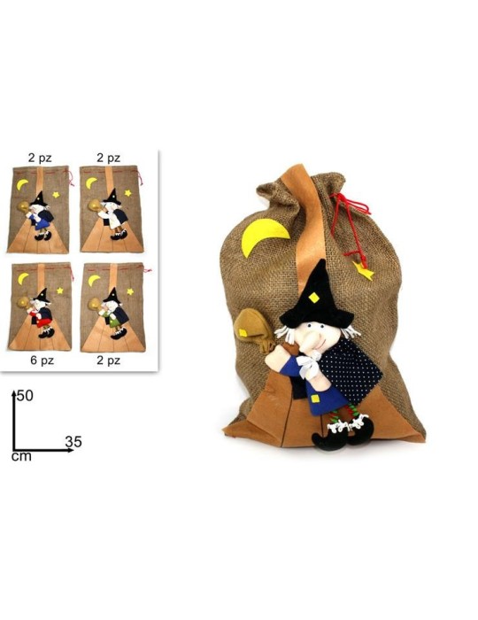 SACCO JUTA CON BEFANA 4COLORI