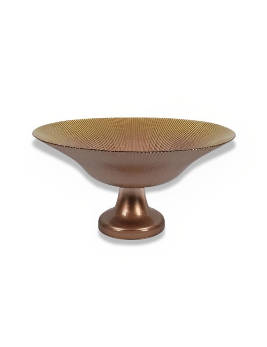 ALZATA VETRO MARRONE GLITTER ORO 30CM