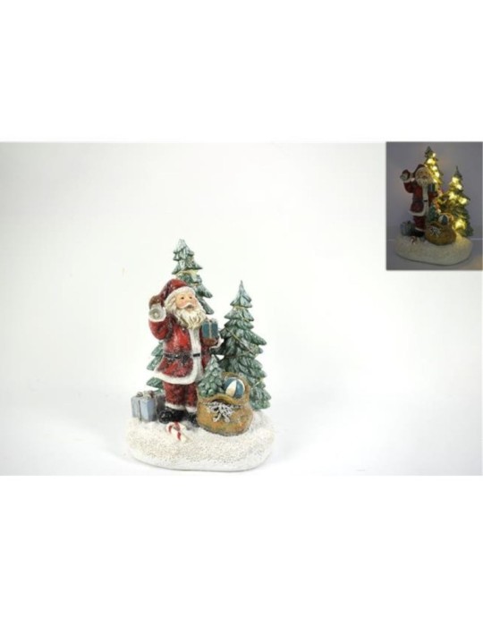 BABBO NATALE CON SACCO DONI E LUCI