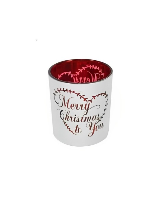 BICCHIERINO VETRO PORTA TEA LIGHT 8CM