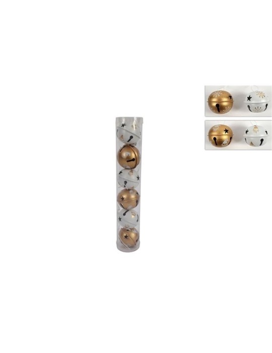 SET 6 CAMPANELLE ORO-BIANCO 5CM
