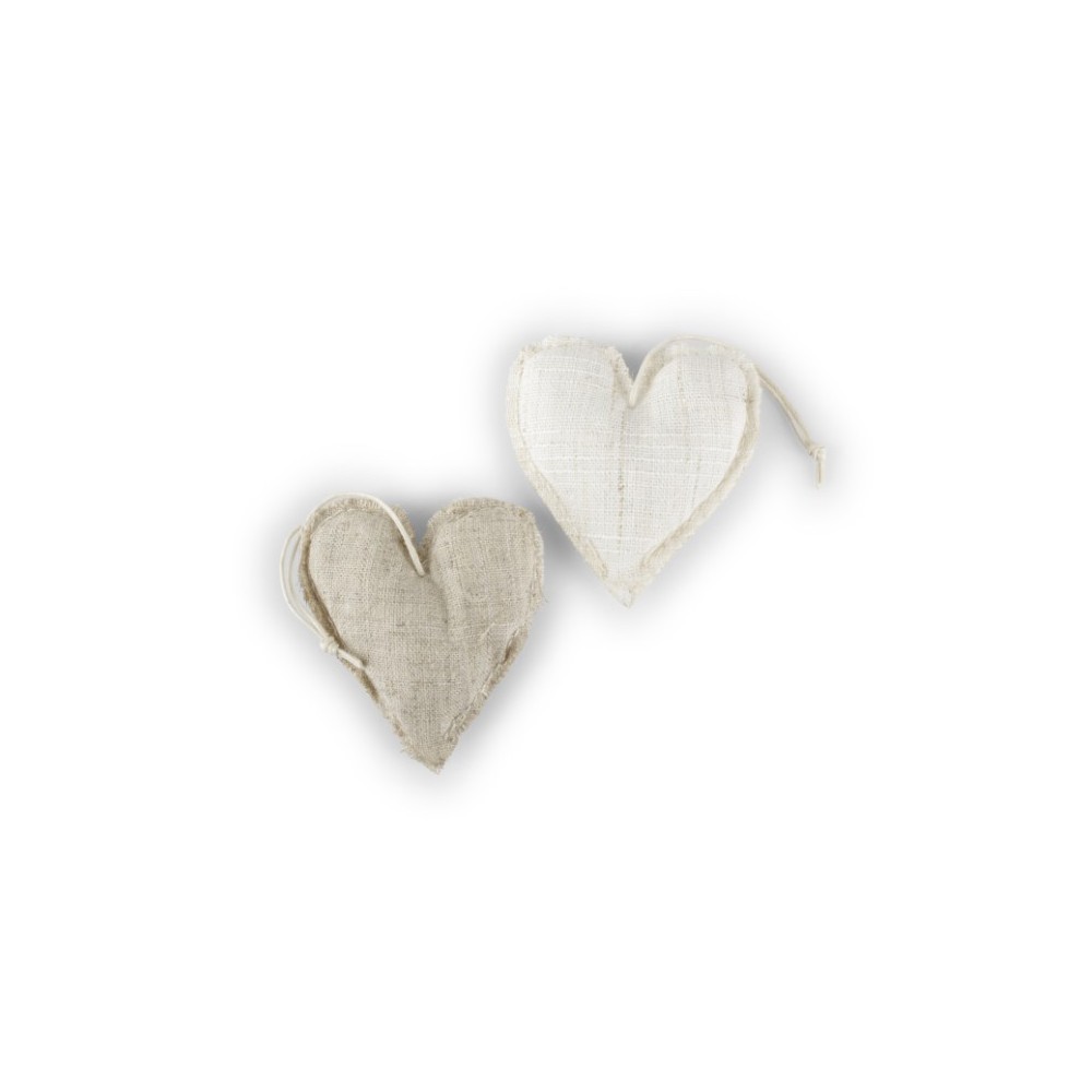 CUORE STOFFA CREMA-BEIGE 6.8CM