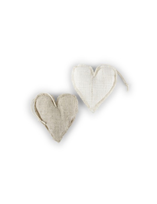 CUORE STOFFA CREMA-BEIGE 6.8CM