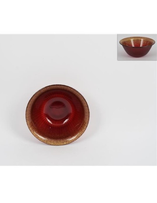 COPPETTA VETRO 16CM ROSSA GLITTER