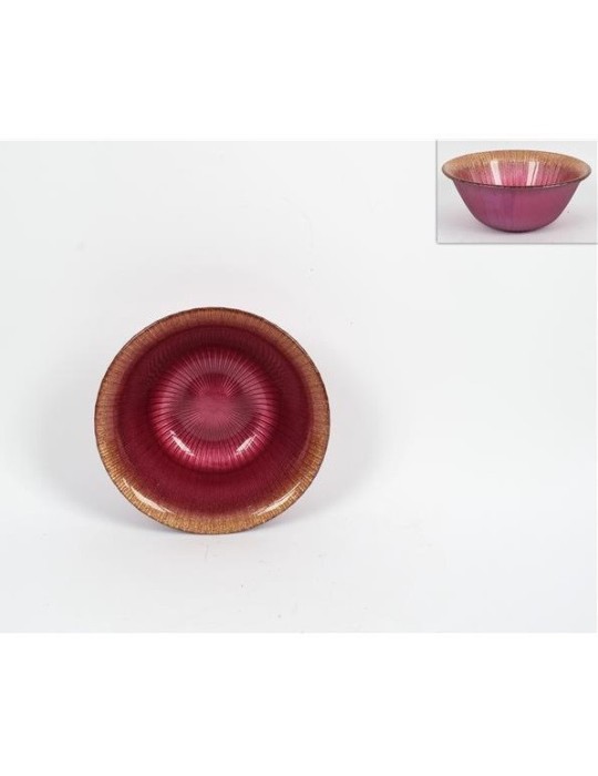 COPPETTA VETRO 16CM ROSA GLITTER