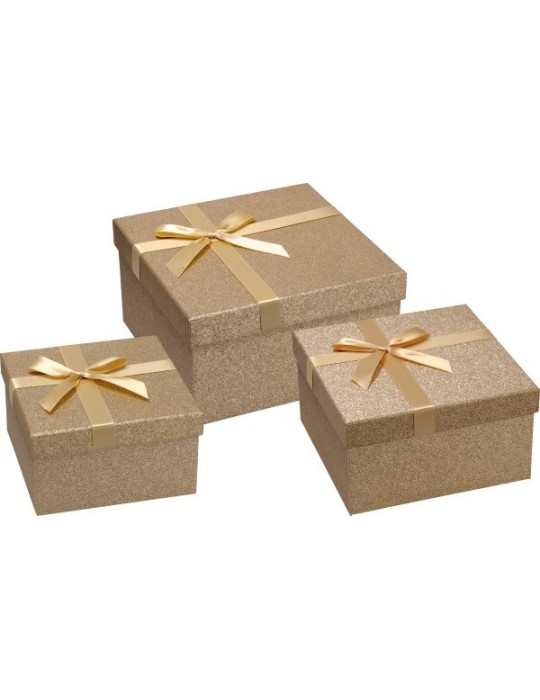 SET 3 SCATOLE QUADRATE ORO