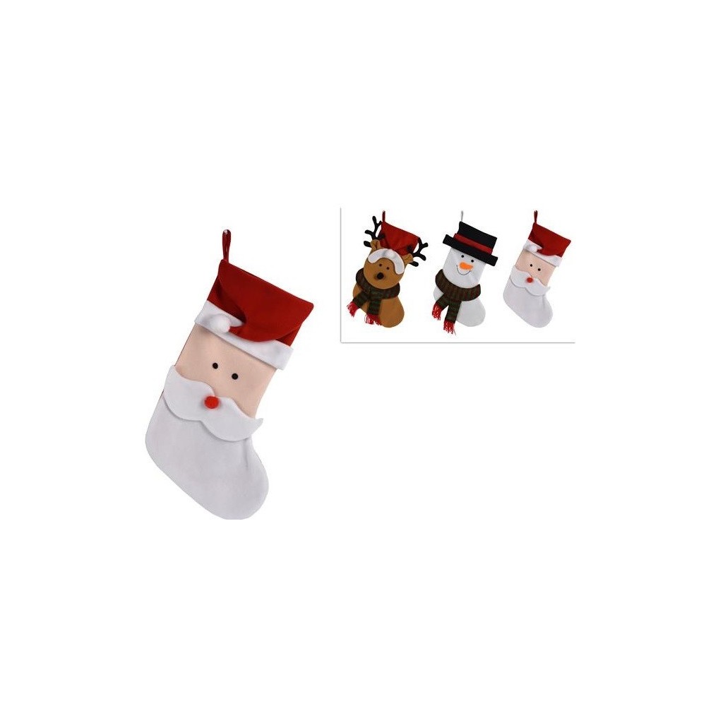 CALZA NATALIZIA CON 3 SOGGETTI 48CM