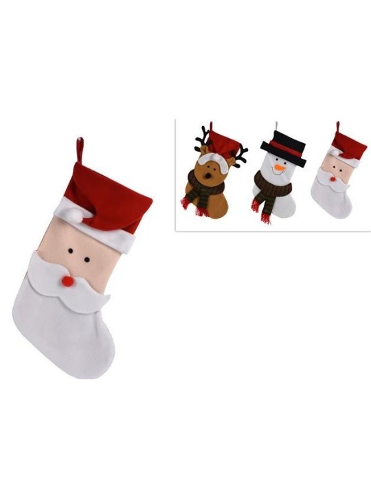 CALZA NATALIZIA CON 3 SOGGETTI 48CM