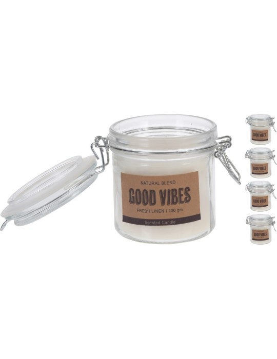 BARATTOLO VETRO CON CERA 10CM ASSORTITI