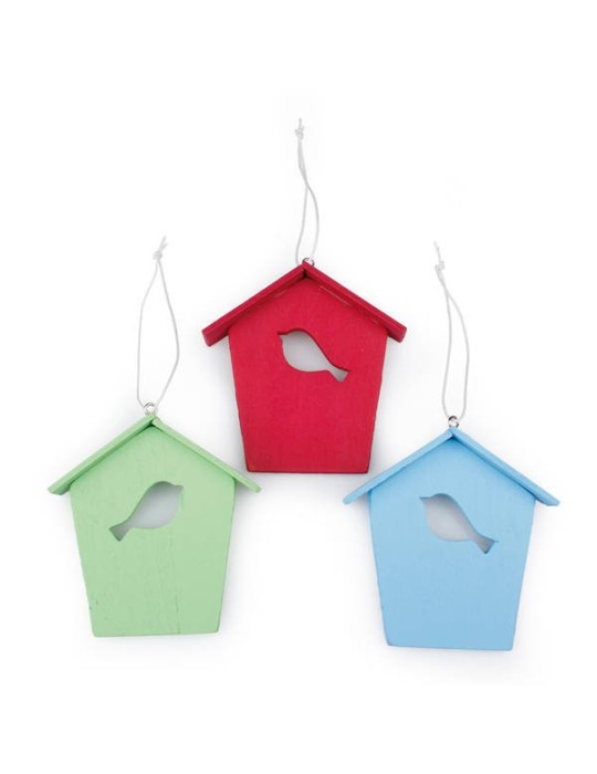 CASETTA LEGNO DA APPENDERE ASSORTITI 3 FUXIA/TURCH/BLU