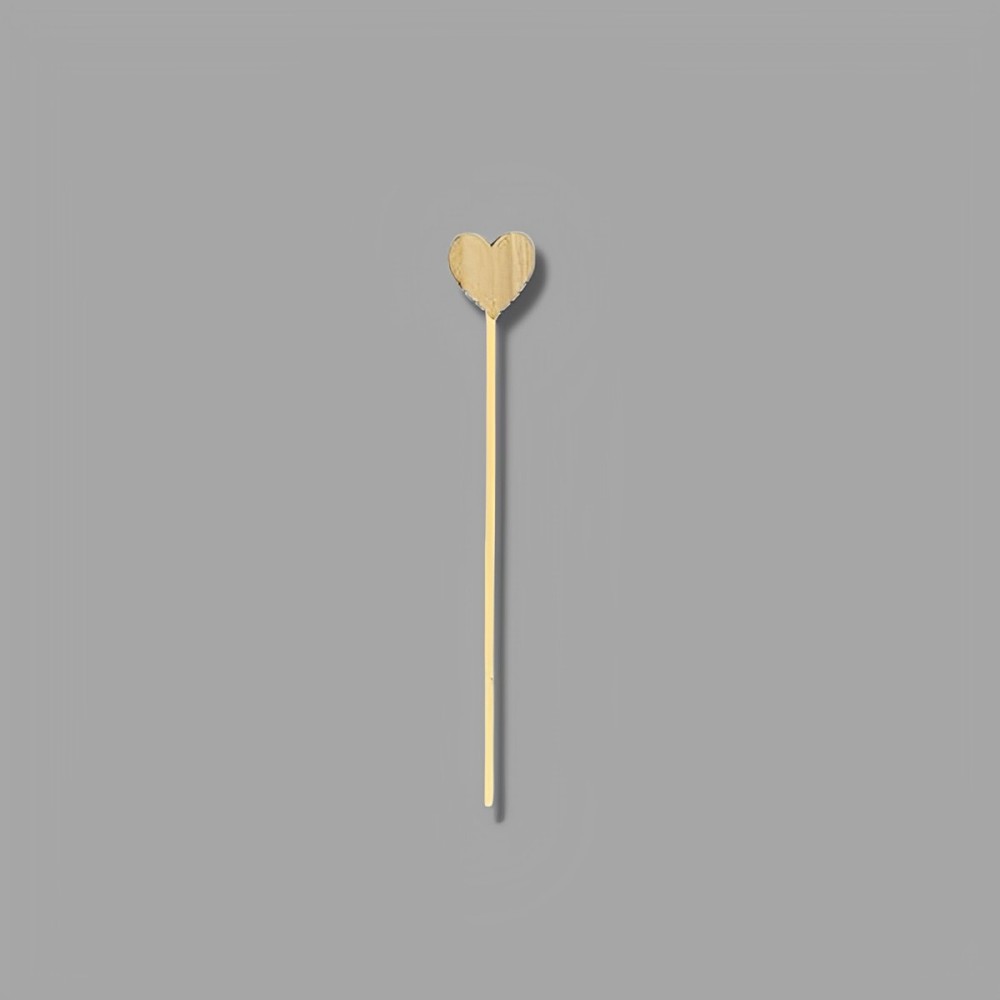 SET 7 SPILLONI CUORE LEGNO 3CM NATURALE