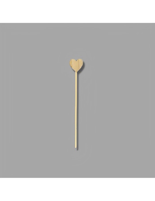 SET 7 SPILLONI CUORE LEGNO 3CM NATURALE