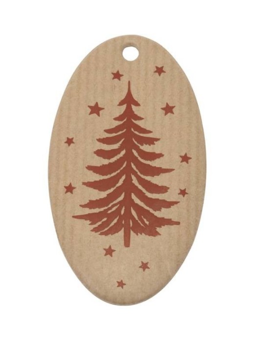 ETICHETTA NATALIZIA 70MM BROWN