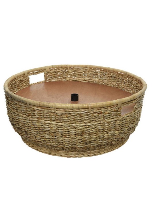 CESTO LEGNO IN FOGLIA BANANO X ALBERO